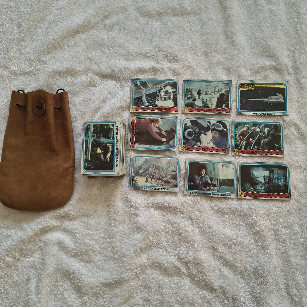 Vintage 1980s Star Wars Empire Strikes Back Cards with Leather Pouch